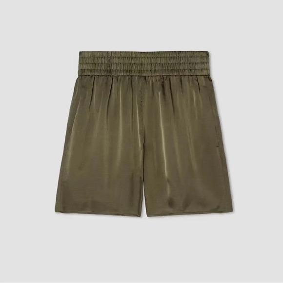 Everlane The Satin Pull-On 5" Short with Pockets Size XS. Olive Green T1022 - Picture 1 of 11